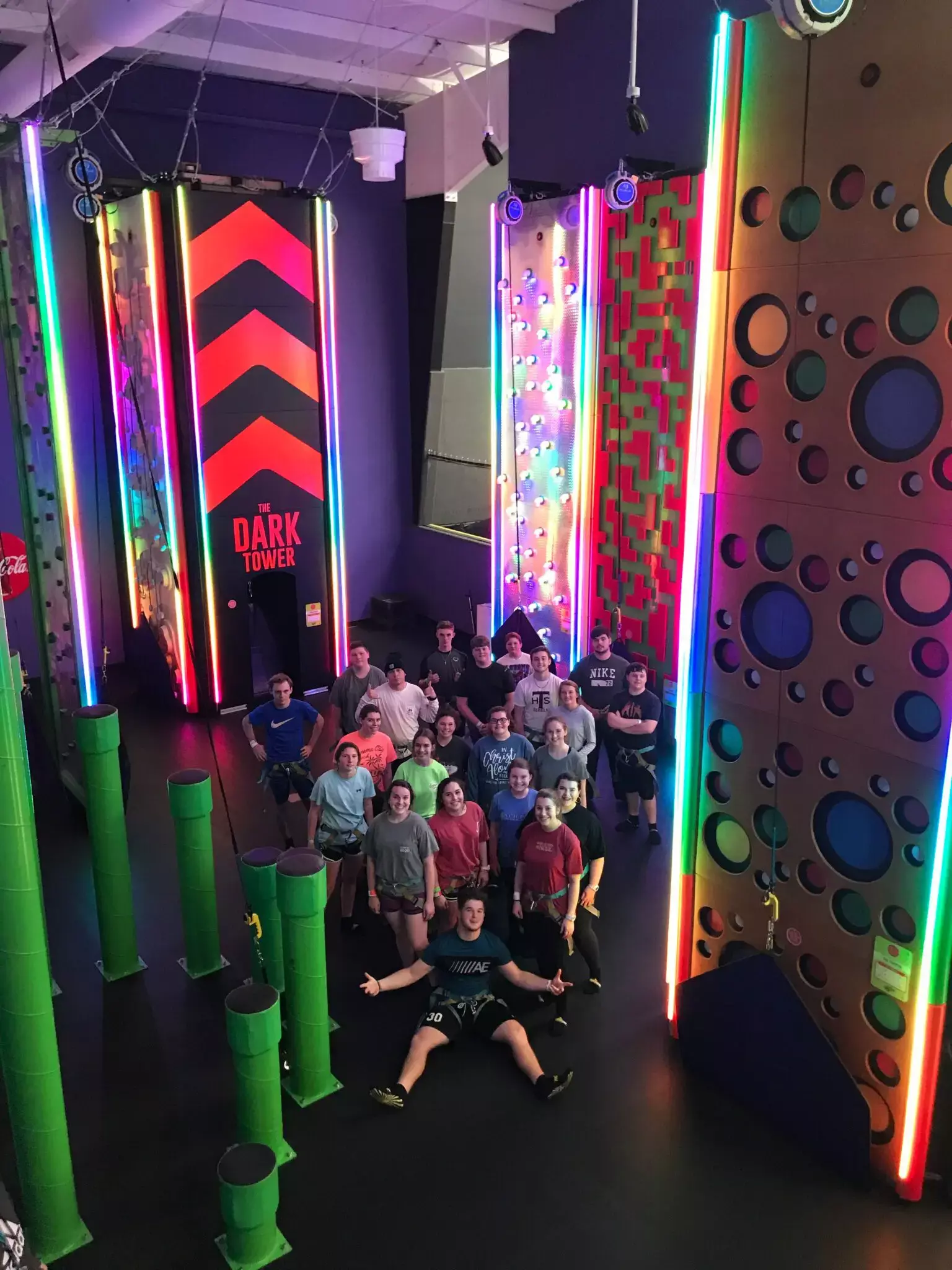 group in climbing center